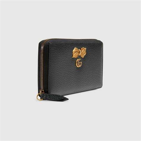 gucci leather zip around wallet with bow|Gucci authentic wallet.